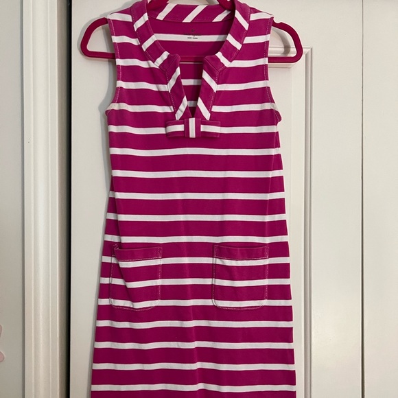 Kate Spade Pink & White Stripe Shift Dress W/ Bow Detail SZ S - Picture 1 of 5